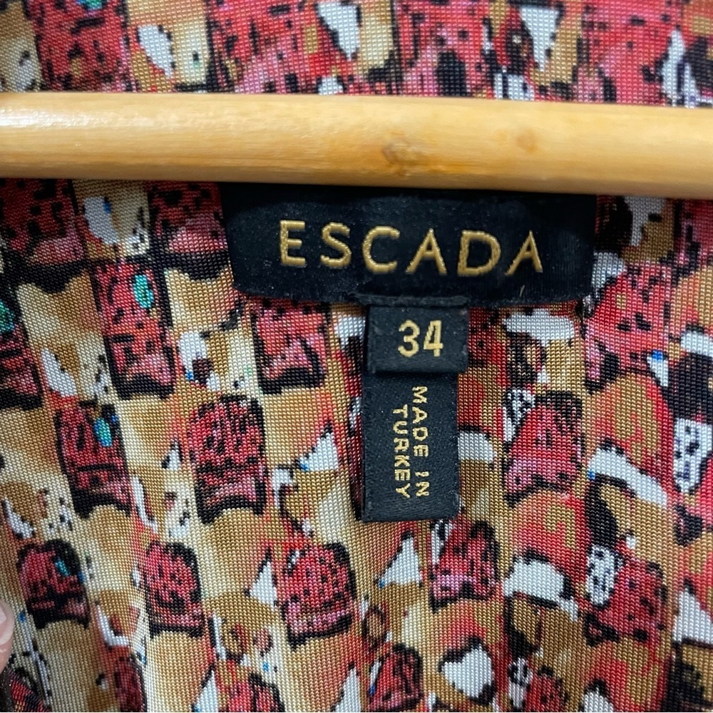 Escada Multicolor Patterned Faux Wrap Slinky Fall… - image 7